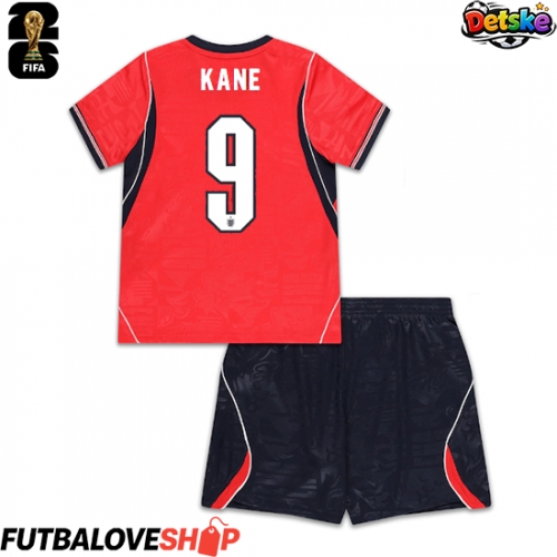 Dres Anglicko Harry Kane #9 Preč pre deti MS 2026 Krátky Rukáv (+ trenírky)